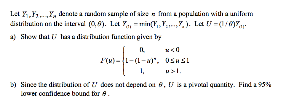 Solved Let Y_1, Y_2,. ..., Y_n denote a random sample of | Chegg.com