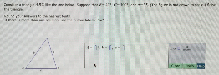 Solved Consider a triangle ABC like the one below. Suppose | Chegg.com