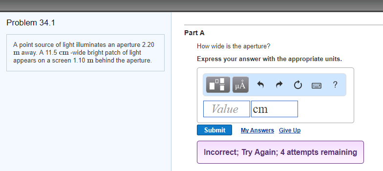 Solved Problem 34.1 Part A A point source of light | Chegg.com