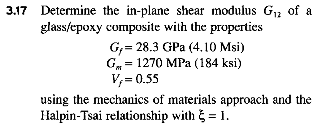Determine the in-plane shear modulus G_12 of a | Chegg.com