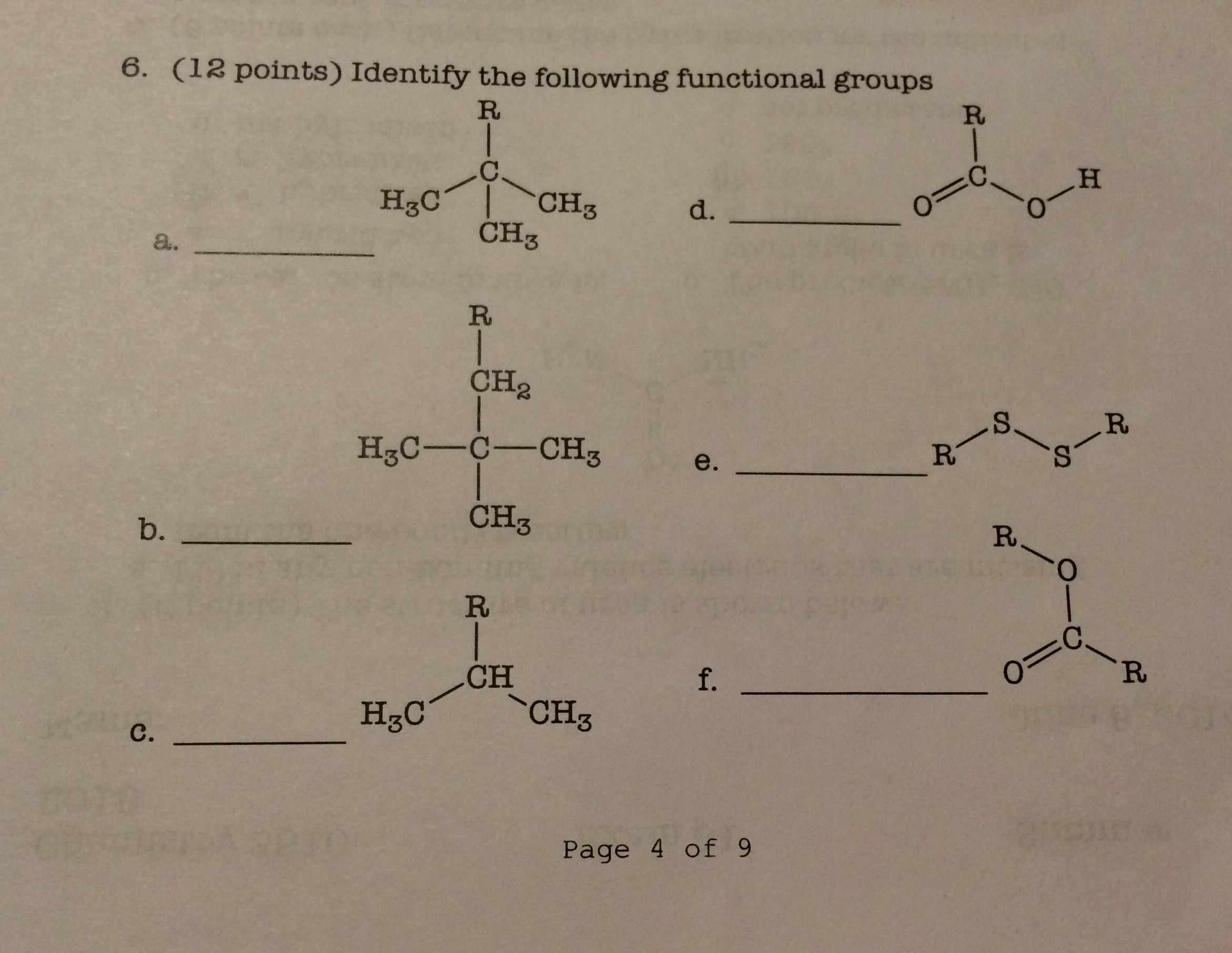 Solved identify the following functional groups chegg