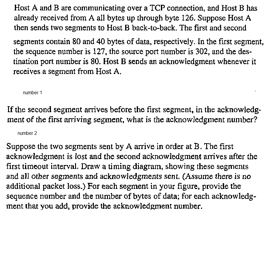 Solved Host A And B Are Communicating Over A TCP Connection, | Chegg.com