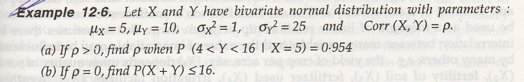 Solved Example 12.6. Let X and Y have bivariate normal | Chegg.com