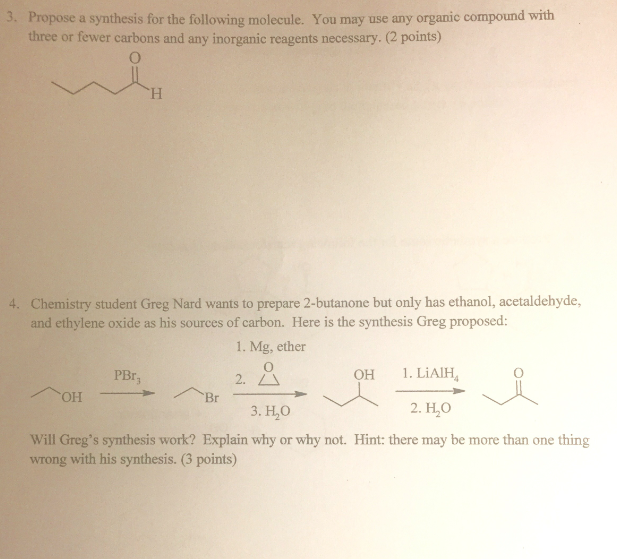 Solved 3. Propose a synthesis for the following molecule. | Chegg.com