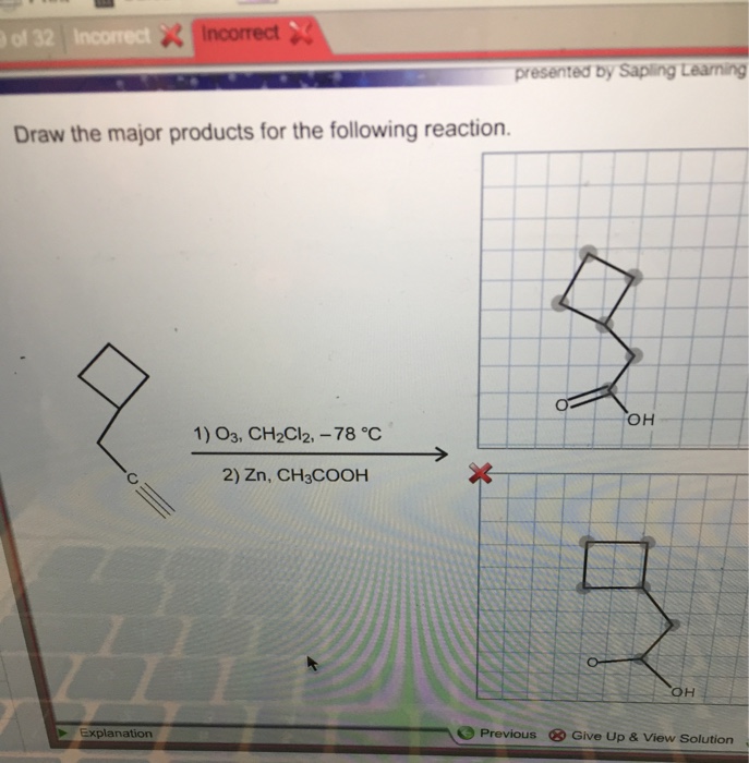 Solved Draw the major products for the following reaction.