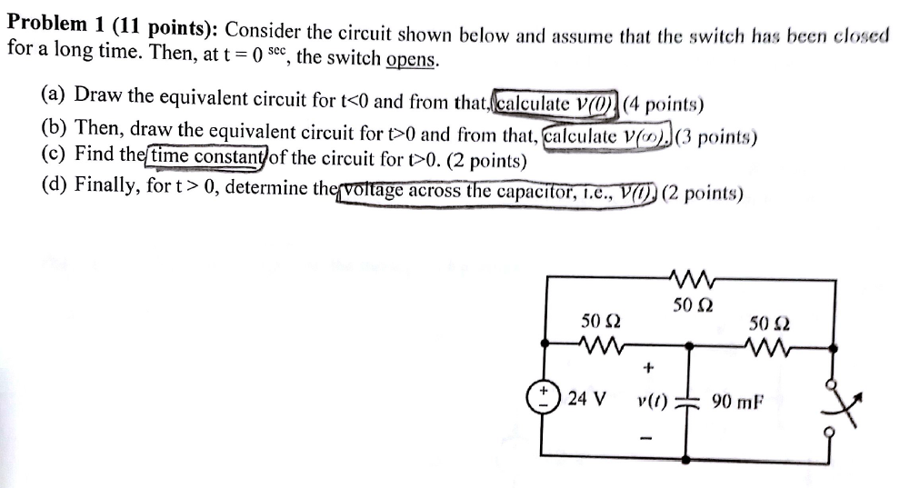 Consider the circuit shown below and assume that the | Chegg.com