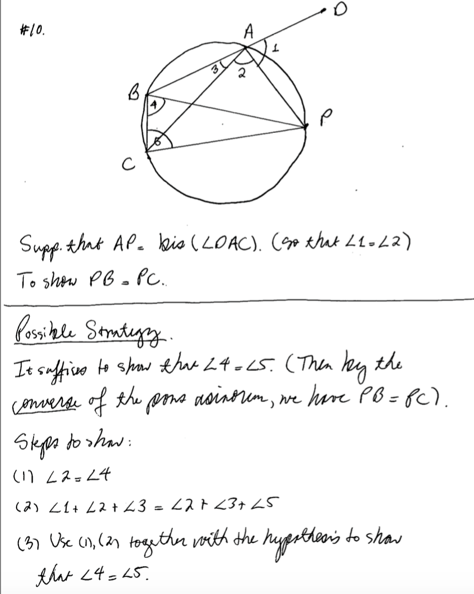 Solved given triangle ABC inscribed in a circle, draw the | Chegg.com