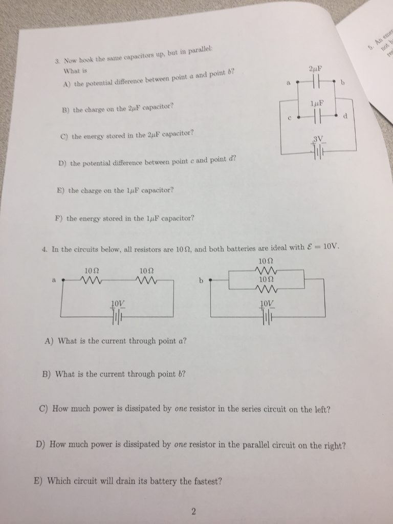 Solved & Now hook the same capacitors up, but in parallel