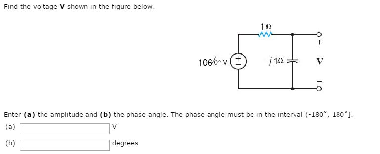 Solved Find the voltage V shown in the figure below. Enter | Chegg.com