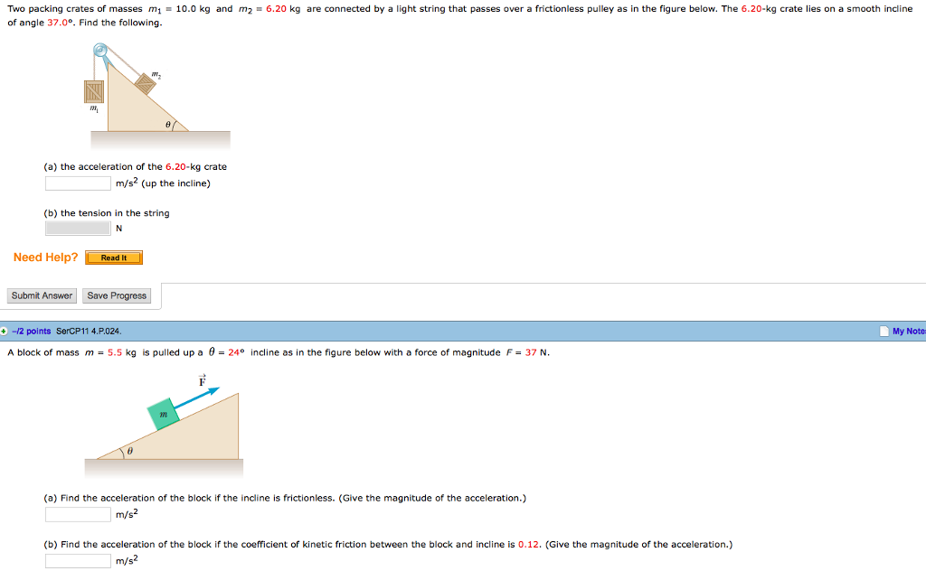 Solved Two Packing Crates Of Masses M Kg And M Of Chegg Com