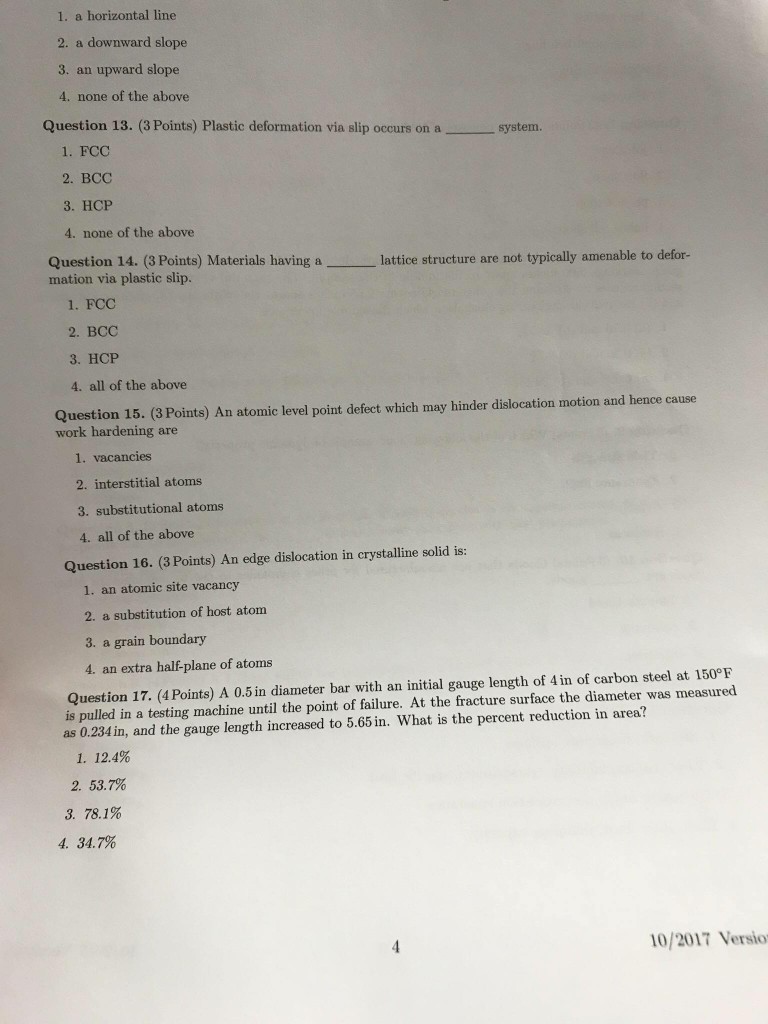 Solved 1. a horizontal line 2. a downward slope 3. an upward | Chegg.com