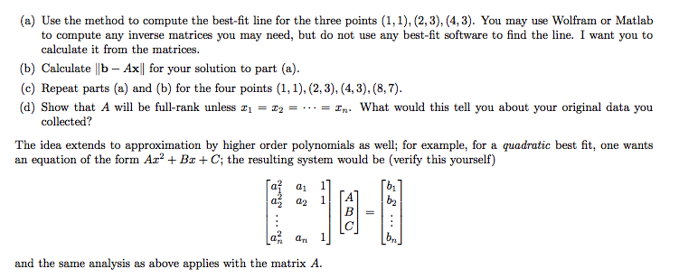 Solved 4. Least Squares Approximation. This Application Uses | Chegg.com