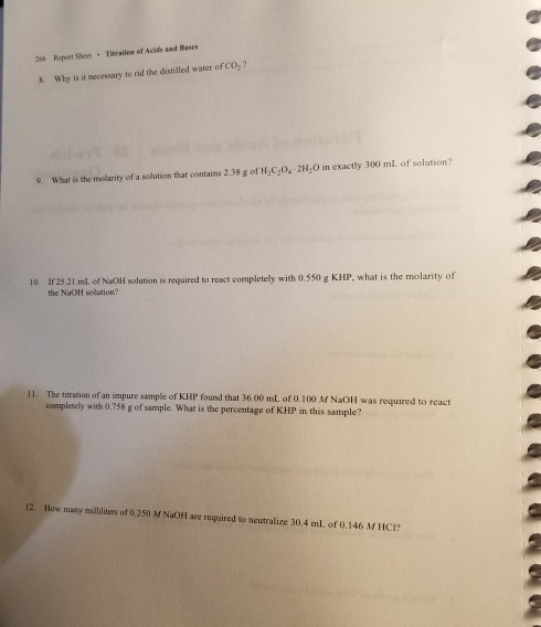 titration of acids and bases lab report experiment 20 answers