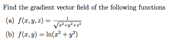 Solved Find The Gradient Vector Field Of The Following 