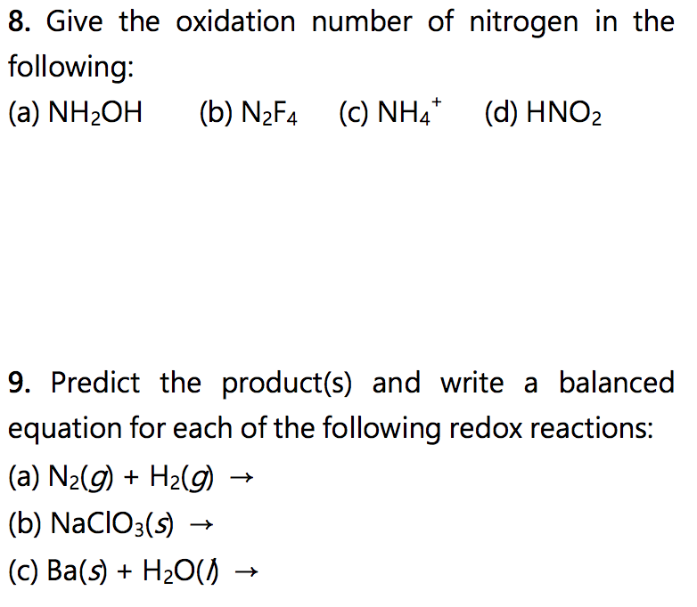 Oxidation Number Of Nitrogen - cloudshareinfo