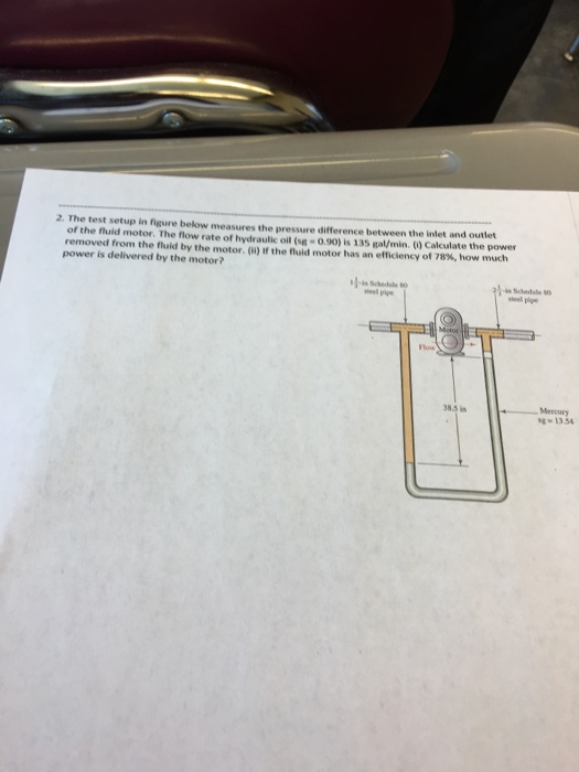 Solved The test setup in figure below measures the pressure | Chegg.com
