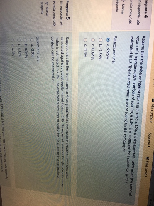 Solved assume that the risk free interest rate is estimated chegg