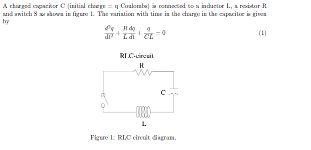 Let C = 0.5 Farads; R=2 Ohms; L=2 Henrys. If the | Chegg.com