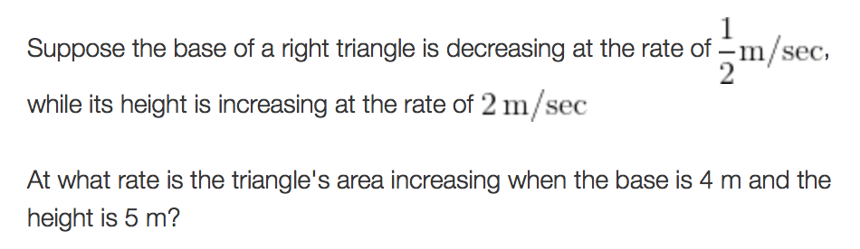 solved-suppose-the-base-of-a-right-triangle-is-decreasing-at-chegg