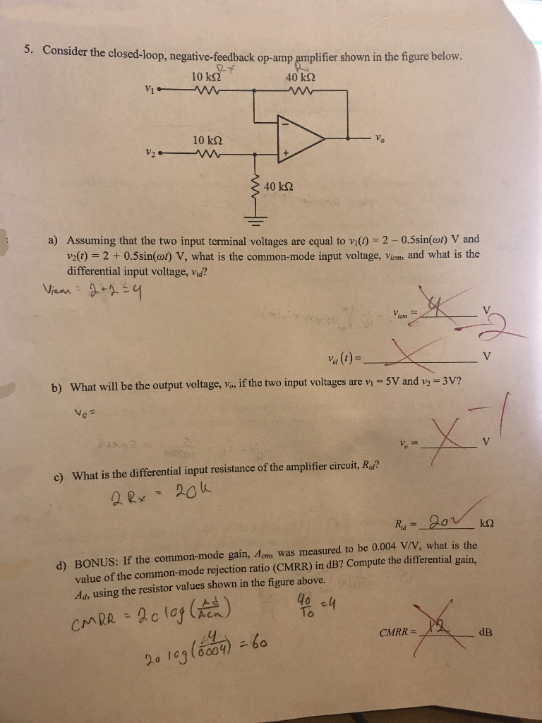 Solved Consider the closedloop, negativefeedback opamp