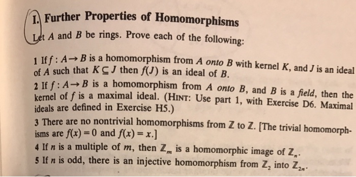 Solved A And B Be Rings. Prove Each Of The Following: If F: | Chegg.com