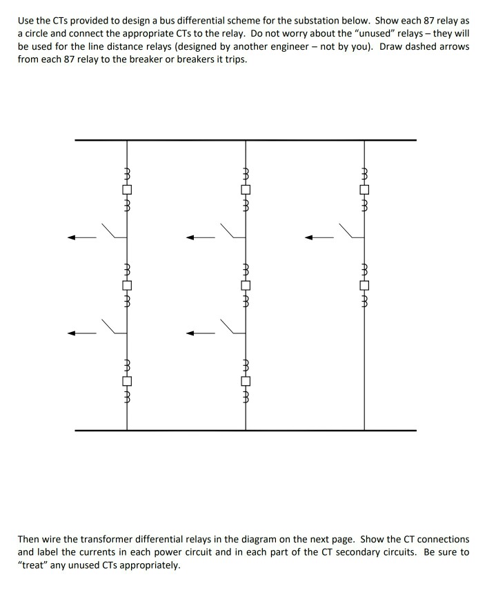 Solved Use the CTs provided to design a bus differential