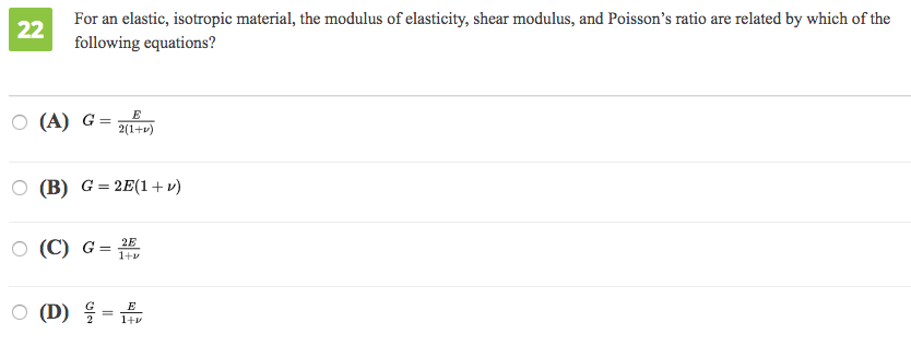 Solved For an elastic, isotropic material, the modulus of | Chegg.com