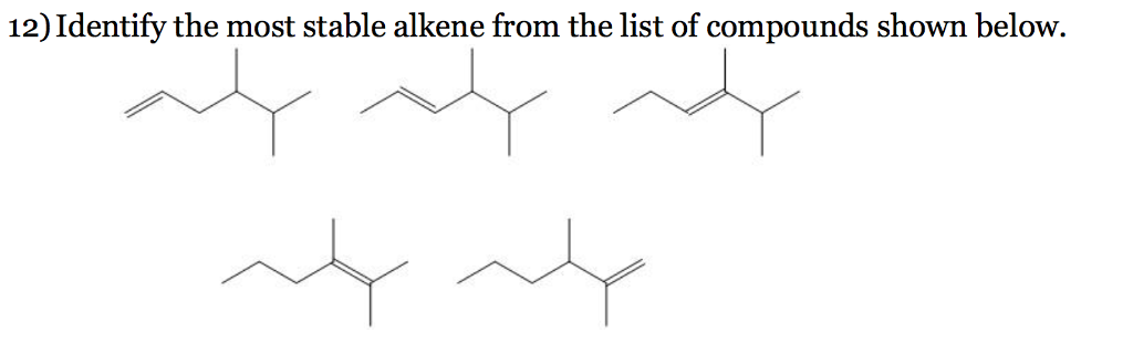 solved-12-identify-the-most-stable-alkene-from-the-list-of-chegg