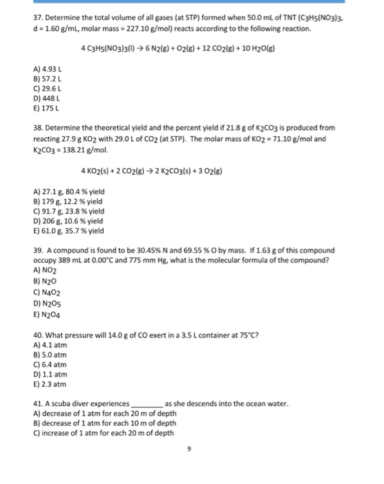 Solved Determine the total volume of all gases (at STP) | Chegg.com