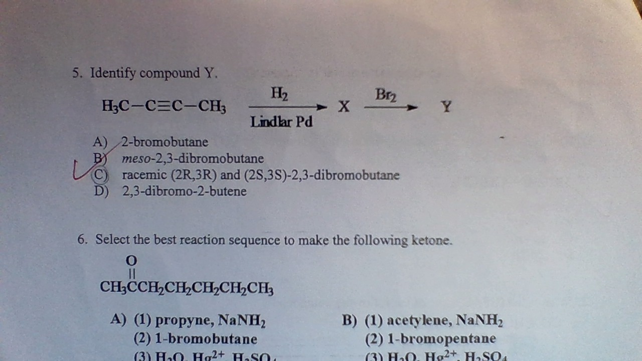 Solved Identify compound Y. H_3C - C = C - CH_3 H_2 right | Chegg.com