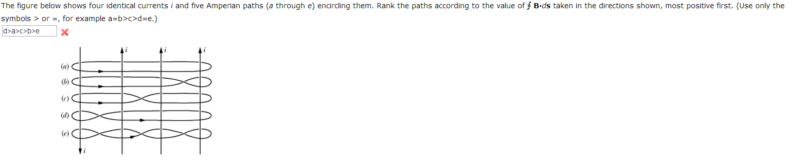 Solved The figure below shows four identical currents i and | Chegg.com