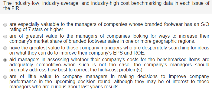 Solved The industry-low, industry-average, and industry-high | Chegg.com