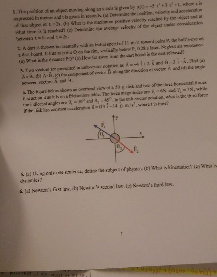 Solved The position of an object moving along an x axis is | Chegg.com