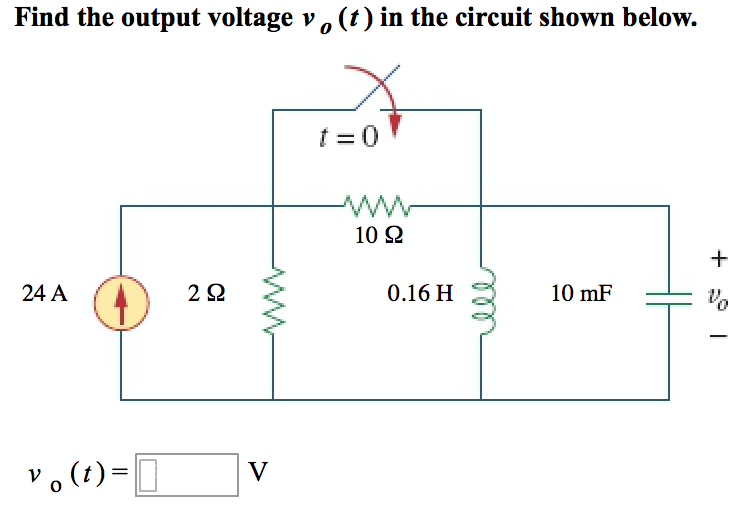 Solved Find the output voltage v_0 (t) in the circuit shown | Chegg.com