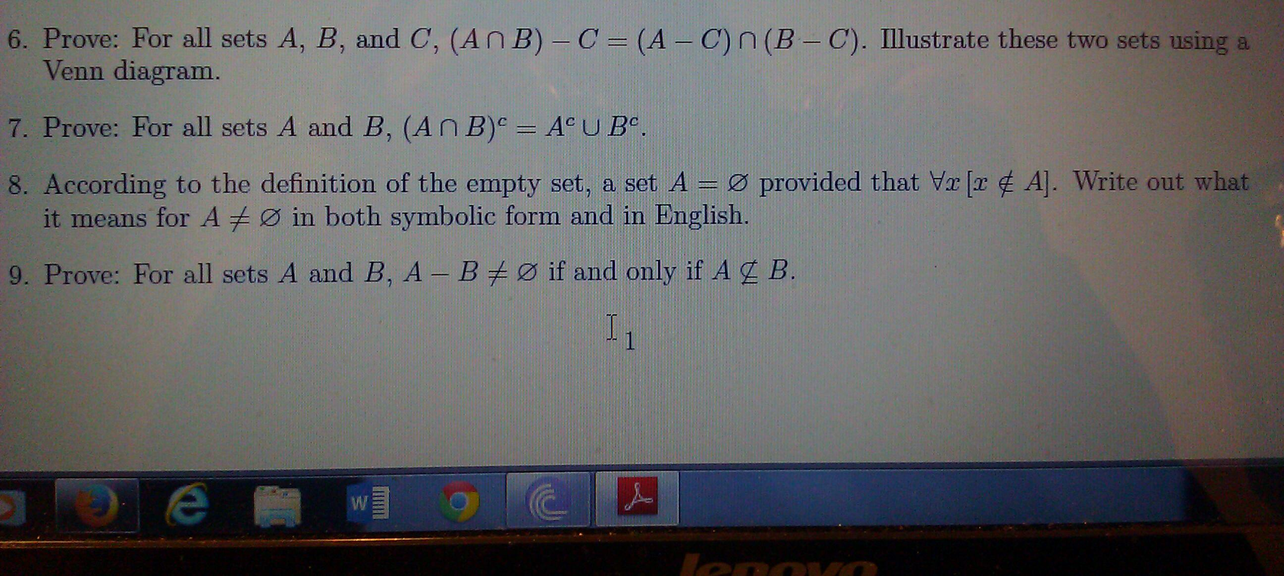 Solved Prove: For All Sets A, B, And C, (A B) - C = (A - C) | Chegg.com