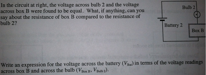 Solved In the circuit at right, the voltage across bulb 2 | Chegg.com