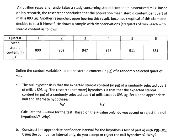Solved A nutrition researcher undertakes a study concerning