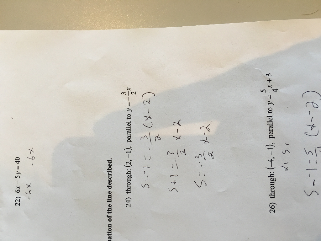 through 1 2 parallel to y 4x 3