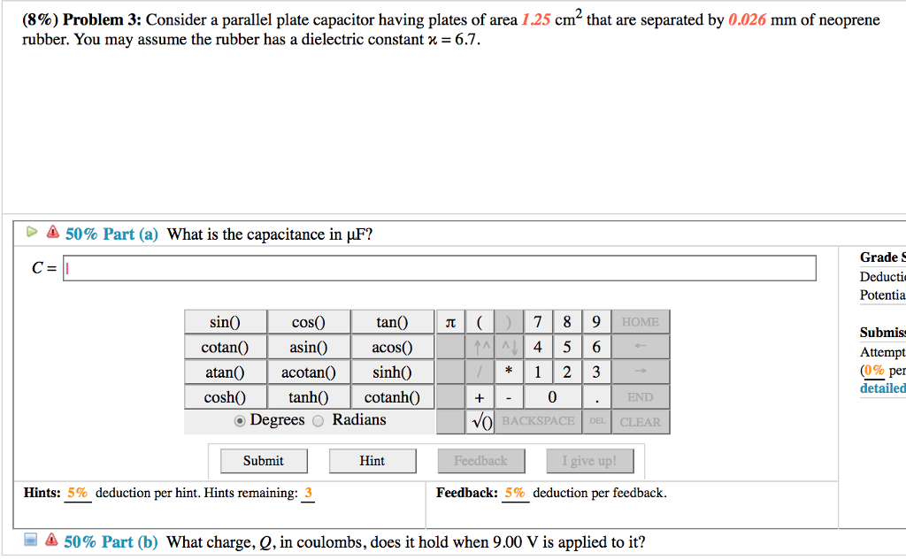 Solved Consider A Parallel Plate Capacitor Having Plates Of | Chegg.com