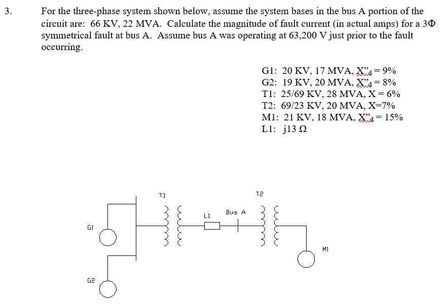 Solved For the three-phase system shown below, assume the | Chegg.com