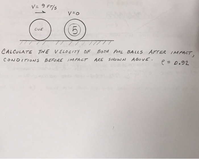 Solved CALCULATE THE VELOCITY OF BOTH POOL BALLS AFTER | Chegg.com