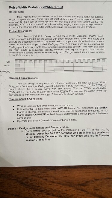 Solved Pulse-Width Modulator (PWM) Circuit Most recent | Chegg.com