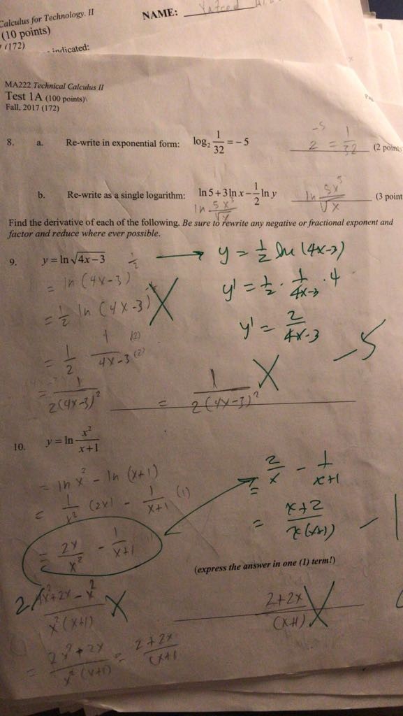 Solved Calculus for Technology. I (10 points) 172) ndicated: | Chegg.com