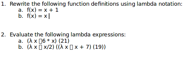 Solved 1. Rewrite the following function definitions using | Chegg.com