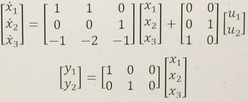 Obtain the transfer function matrix of the system | Chegg.com