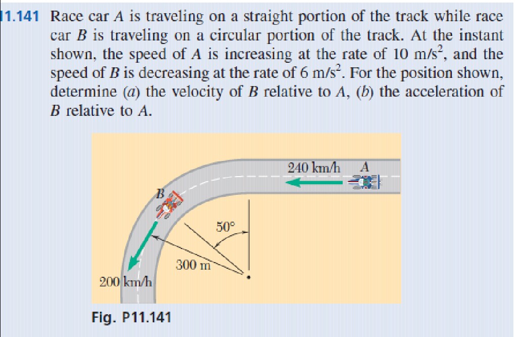 Solved 1.141 Race Car A Is Traveling On A Straight Portion | Chegg.com