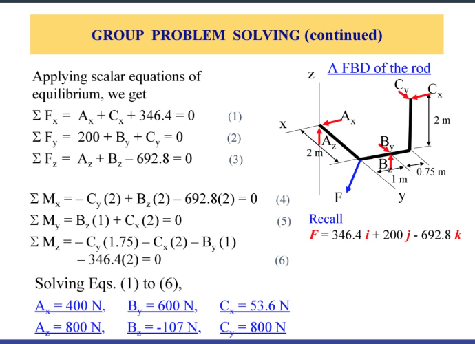 scalar equations of equilibrium 3d