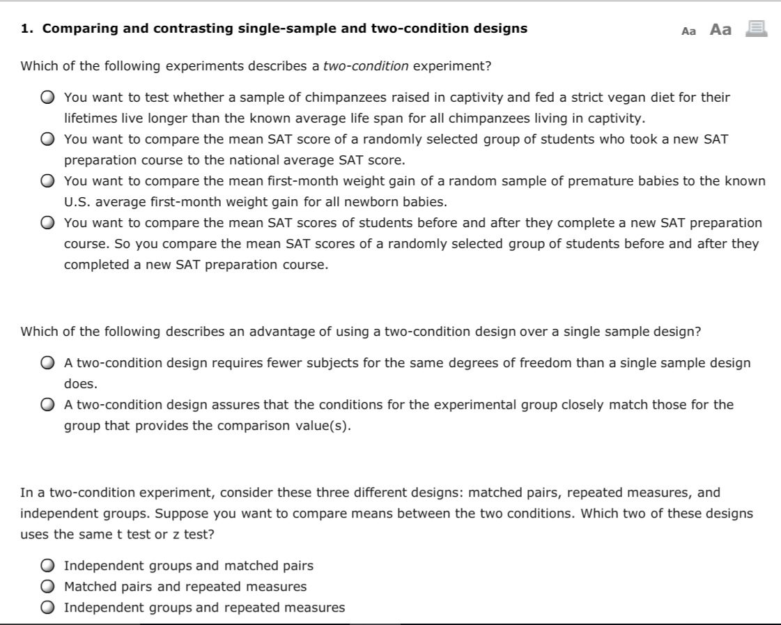 Solved Which of the following experiments describes a | Chegg.com