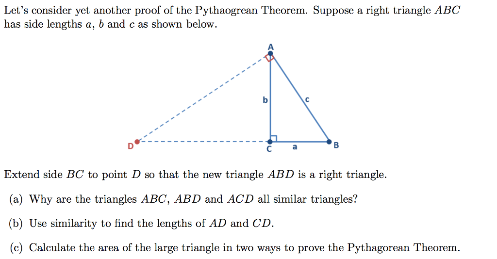 Solved Let's consider yet another proof of the Pythaogrean | Chegg.com