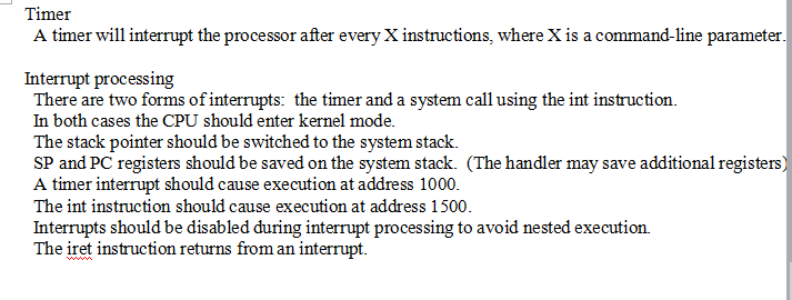 Problem Overview The project will simulate a simple | Chegg.com
